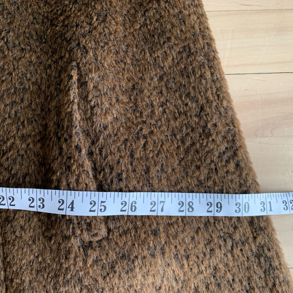 VINTAGE - Dolce Bella Alpaca Wool Mohair Textured Coat | Brown Swing Coat L/XL - Picture 9 of 13